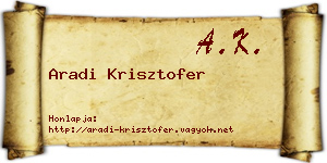 Aradi Krisztofer névjegykártya