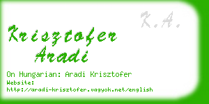 krisztofer aradi business card